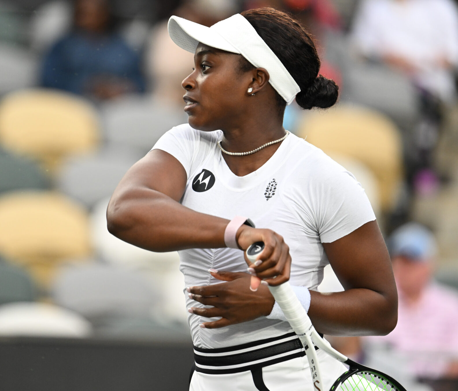 2016 Charleston Open champion Sloane Stephens in action at the 2023 Credit One Charleston Open